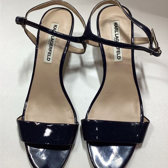 Karl Lagerfeld Black Heels Minimalist Design - Picture 2 of 14